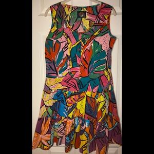 EUC Hula Moon colorful sleeveless dress.